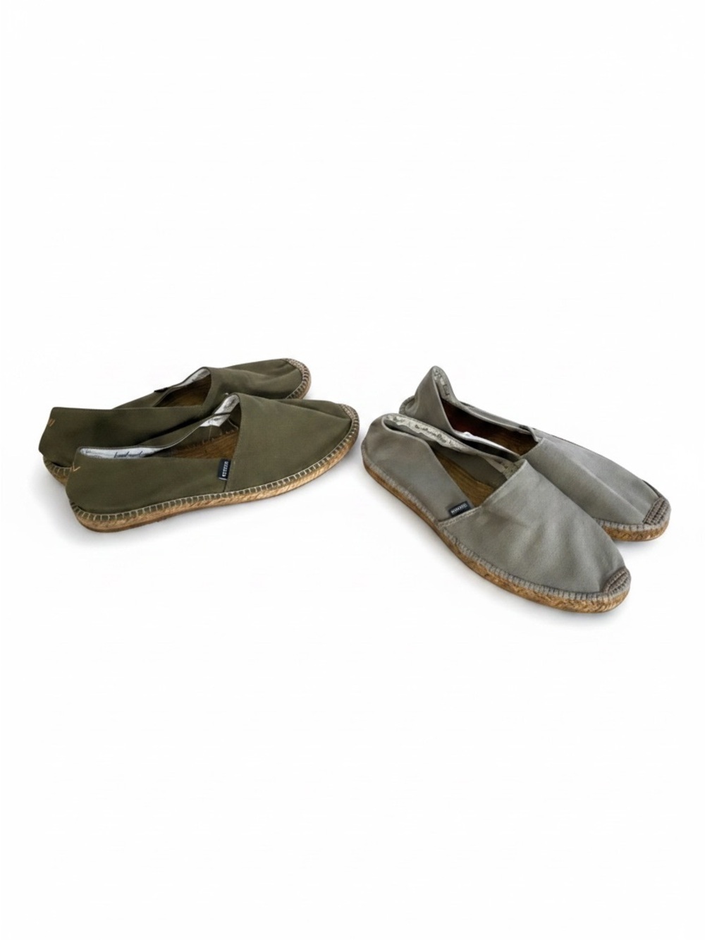 Viscata Barcelona Canvas Espadrille Slip-On Loafers in Olive and Gray